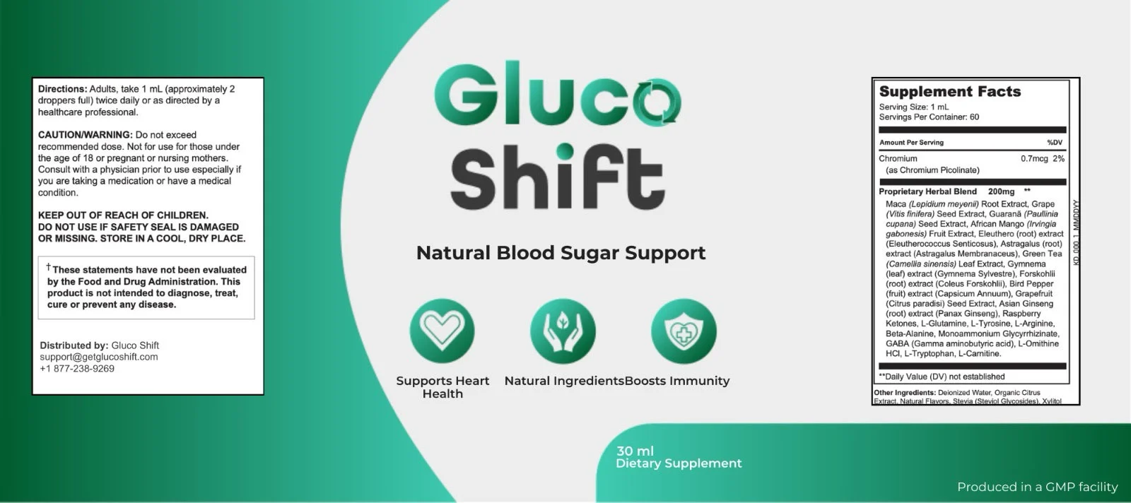 GlucoShift Product Label